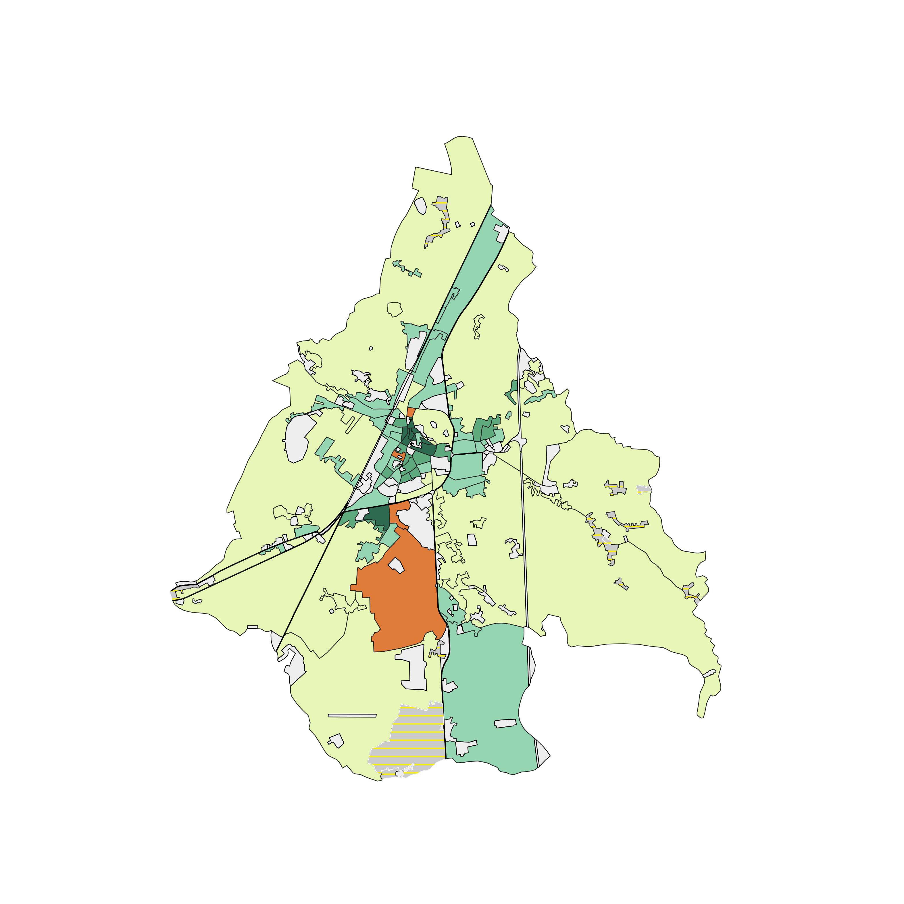 Mappa delle sezioni di censimento classificate per priorità di intervento, vista d'insieme